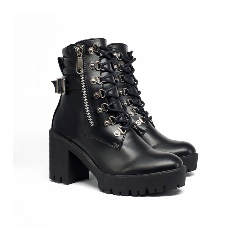 Botin JB 1351 cremallera y cordon n  5.5 Negro