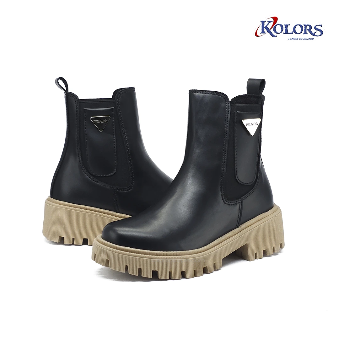 Botín MB 1567 Rigel plana  negro*ocre