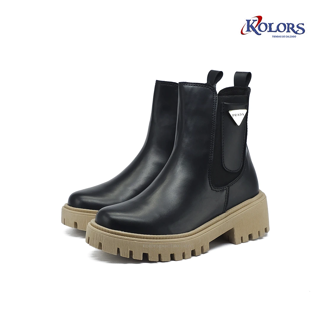 Botín MB 1567 Rigel plana  negro*ocre - Imagen 3