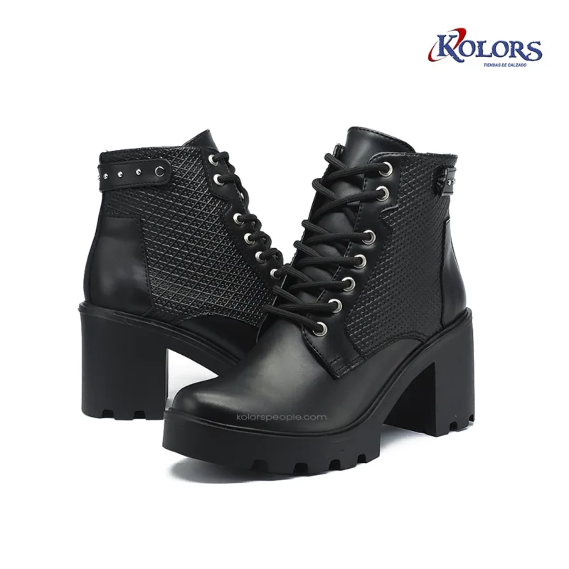 Botín MB 1631  Deana Base cuero negro   tacón 5.5