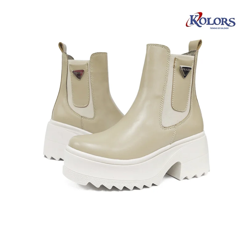 Botin MB 1673 Praga Gamora Plataforma  beige