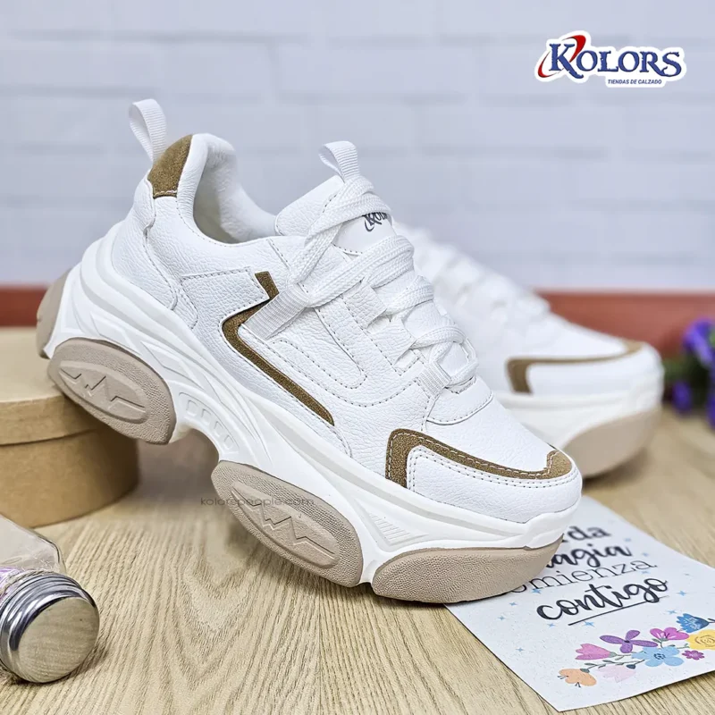 Alternative view of Tenis Dakar 1399 mujer Blanco*Ocre