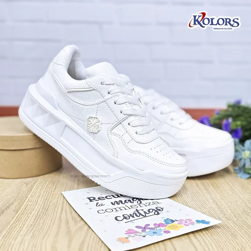 Alternative view of Tenis Valentina 1656  mujer Blanco