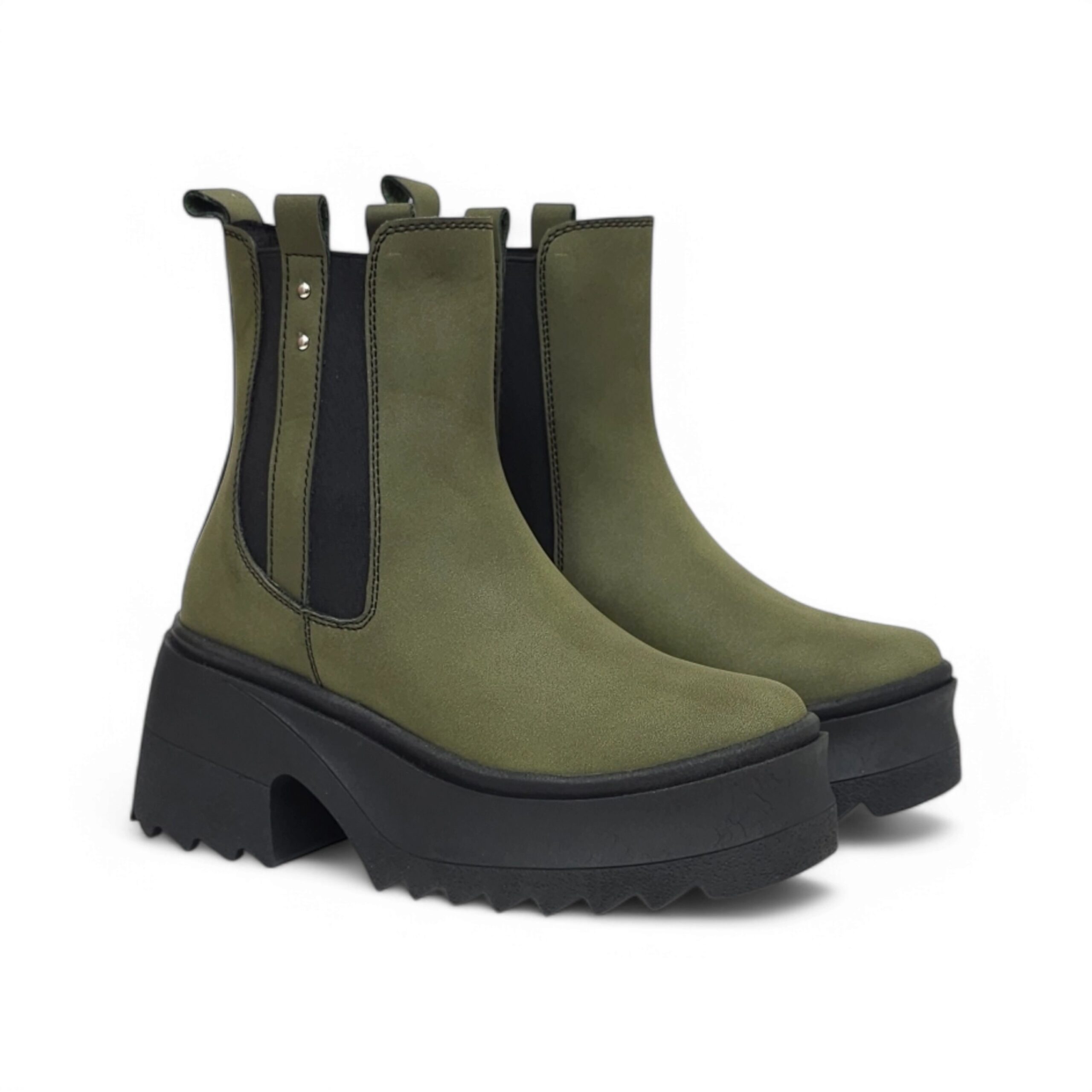 Bota 1744 Majo base cuero Verde tacon 3.5 Gamora - Imagen 2