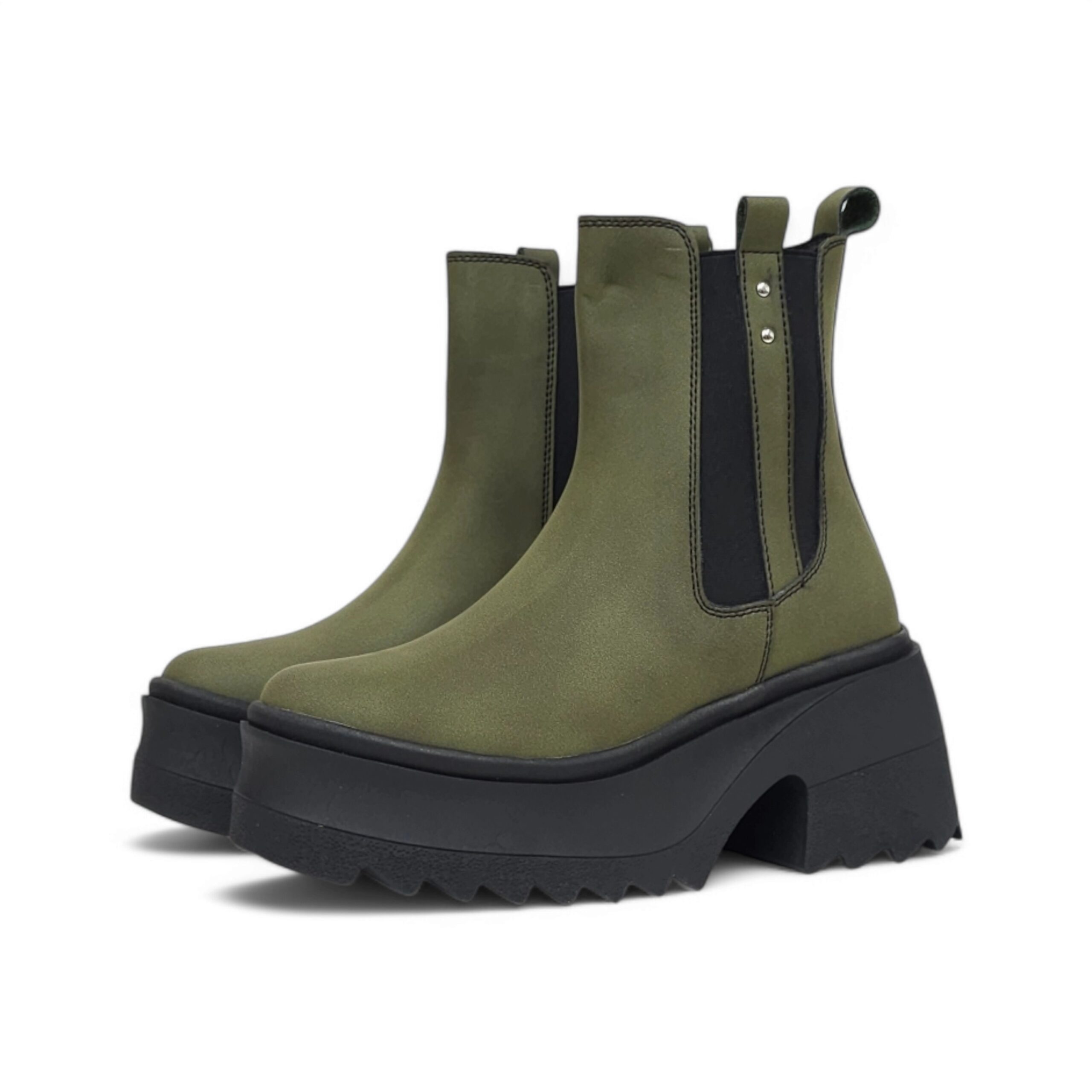 Bota 1744 Majo base cuero Verde tacon 3.5 Gamora - Imagen 3