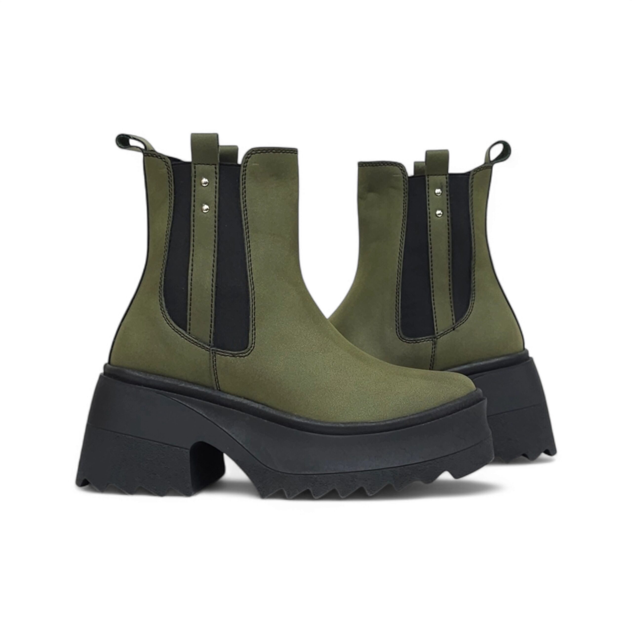 Bota 1744 Majo base cuero Verde tacon 3.5 Gamora