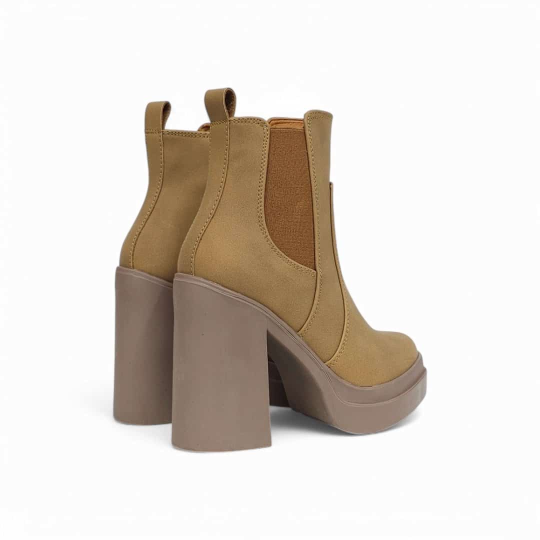 Bota 1745 Mila base cuero Miel tacon 9.5 - Imagen 4