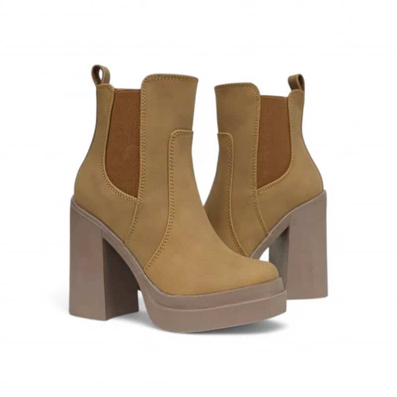 Bota 1745 Mila base cuero Miel tacon 9.5