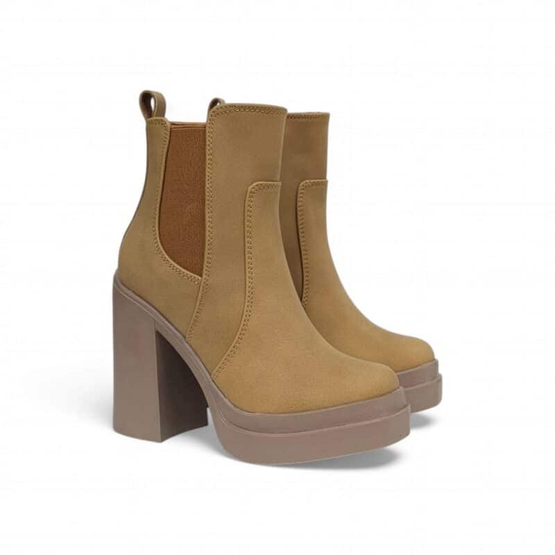 Alternative view of Bota 1745 Mila base cuero Miel tacon 9.5