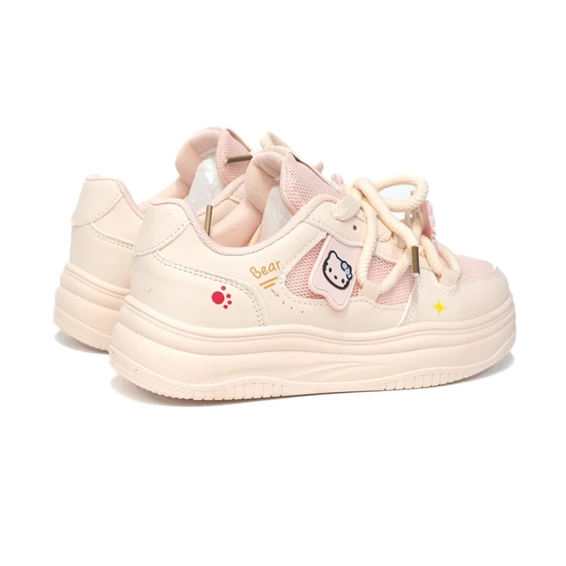 Kolors Candy Tenis Casual para Mujer Blanco y Rosa con Accesorios Decorativos - Imagen 3
