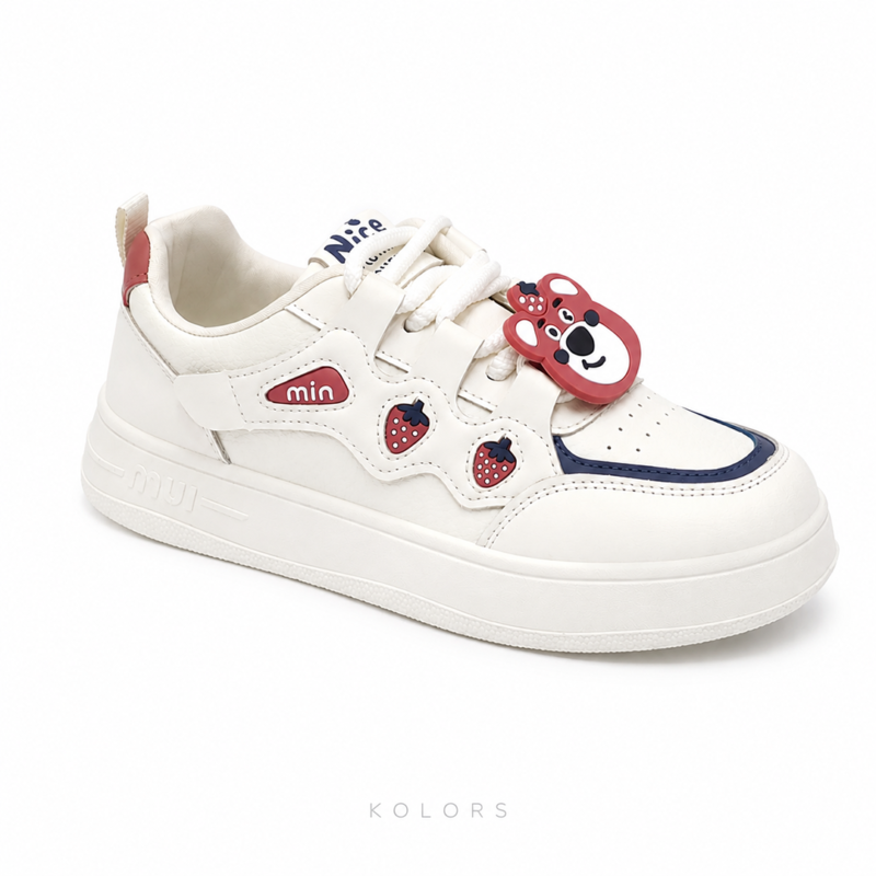 Kolors lotso  Tenis Casual para Mujer color vainilla con azul