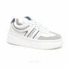 Sneakers  Aura Plataforma Mujer Blanco con Detalles Azules